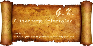 Guttenberg Krisztofer névjegykártya
